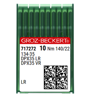 Groz Beckert 134-35LR Size 140 NM 140 Size 22 Industrial Leather Sewing Machine Needles Pack of 10 reverse twist point Groz Beckert 134-35LR Size 140 NM 140 Size 22 Industrial Leather Sewing Machine Needles Pack of 10 reverse twist point