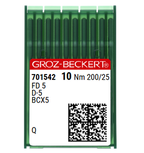 Groz Beckert D-5 NM 200 Size 25 Industrial Bag Closing Sewing Machine Needles Pack of 10 Square Point for Feed and Transport Bags