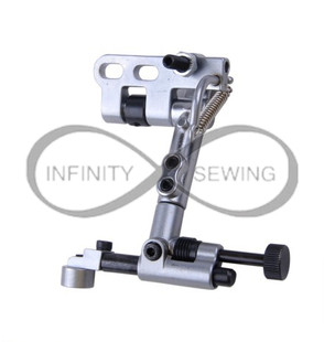 Edge Guide for industrial walking foot sewing machines! Its adjustable hinged roller and straight stop design ensure accuracy and ease of use. Edge Guide for industrial walking foot sewing machines! Its adjustable hinged roller and straight stop design ensure accuracy and ease of use.