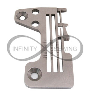 Needle plate, specifically designed for heavy-duty sewing machines. The needle plate features precise needle entry points and durable construction. Needle plate, specifically designed for heavy-duty sewing machines. The needle plate features precise needle entry points and durable construction.