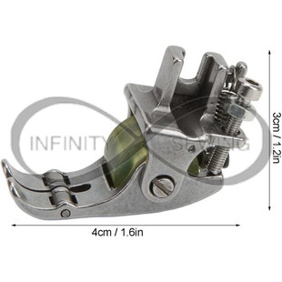Rubber Wheel Presser Foot reveals its specialized design for industrial sewing machines. The rubber wheel underneath provides exceptional traction, ensuring precise stitching on various fabrics, including leather and vinyl. Rubber Wheel Presser Foot reveals its specialized design for industrial sewing machines. The rubber wheel underneath provides exceptional traction, ensuring precise stitching on various fabrics, including leather and vinyl.