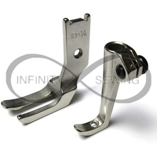 Walking Foot Single Piping Foot Set S30/S31, offering seamless insertion of piping cords for a professional finish. Walking Foot Single Piping Foot Set S30/S31, offering seamless insertion of piping cords for a professional finish.
