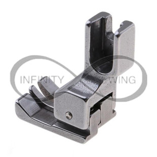 Industrial Lockstitch Sewing Machine Compensating Presser Foot for the right side, designated by Part Number CR and size 1/8. This specialized foot ensures precise stitching along the material's edge, providing an even and professional finish. Crafted for durability, this presser foot is designed to withstand the demands of industrial sewing applications. Industrial Lockstitch Sewing Machine Compensating Presser Foot for the right side, designated by Part Number CR and size 1/8. This specialized foot ensures precise stitching along the material's edge, providing an even and professional finish. Crafted for durability, this presser foot is designed to withstand the demands of industrial sewing applications.