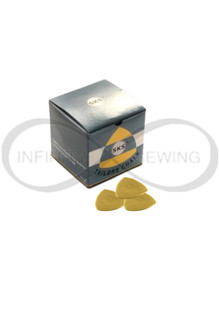 10-piece set of vibrant yellow tailors chalk. Featuring a triangular shape and thin-edged design, this chalk ensures effortless drawing and accurate markings, providing convenience and perfect results every time.