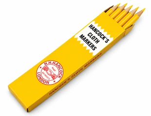 Hancock yellow chalk marker pencils pack of 10 for professional fabric marking and tailoring