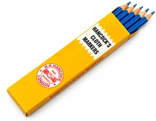 Hancock blue chalk marker pencils pack of 10 for professional fabric marking and tailoring