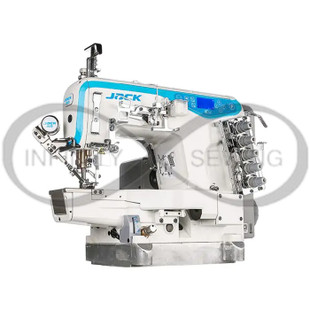 Jack K5E-UT-01GBX356 Advanced Top and Bottom Feed Cylinderbed Interlock. This industrial sewing machine features a high-speed, high-performance design with a sewing speed of 4,500 rpm, making it 21% more efficient than standard machines. Jack K5E-UT-01GBX356 Advanced Top and Bottom Feed Cylinderbed Interlock. This industrial sewing machine features a high-speed, high-performance design with a sewing speed of 4,500 rpm, making it 21% more efficient than standard machines.