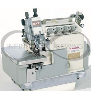 Pegasus EXT3216H-A05/535K-5X5/Z054/PT 5-Thread Overlocker, showcasing its variable top feed system and durable build. This industrial sewing machine is ideal for handling extra heavy fabrics, delivering high-speed stitching at 5,500 sti/min.