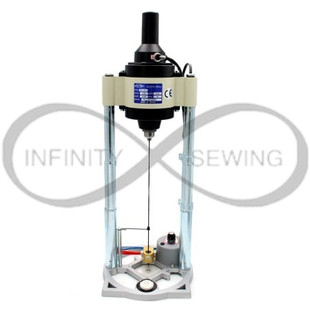 MicroTop SM-201L Cloth Marking Drill Machine, made in Taiwan, is designed for high-efficiency cutting of cotton, wool, linen, silk, and chemical fibers. This 200mm (8") max. drilling capacity machine features a low-profile design, telescopic drive shafts, and a heating attachment for precise drilling. Includes power cord, chuck key, guidewire, and multiple drill sizes.