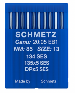 Schmetz 134 SES Size 85 Industrial Sewing Machine Needles Pack of 10 with Light Ball Point for medium-weight woven and knitted fabrics Schmetz 134 SES Size 85 Industrial Sewing Machine Needles Pack of 10 with Light Ball Point for medium-weight woven and knitted fabrics