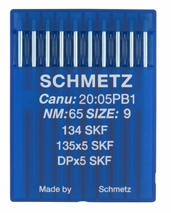 Schmetz 134 SKF Size 65 Industrial Sewing Machine Needles Pack of 10 with Heavy Ball Point for lightweight fabrics