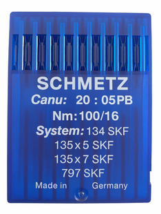Schmetz 134 SKF Size 100 Industrial Sewing Machine Needles Pack of 10 with Heavy Ball Point for heavy fabrics