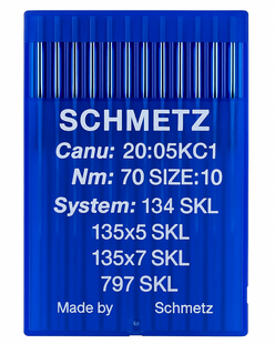 Schmetz 134 SKL Size 70 Industrial Sewing Machine Needles Pack of 10 with Slight Ball Point for lightweight fabrics Schmetz 134 SKL Size 70 Industrial Sewing Machine Needles Pack of 10 with Slight Ball Point for lightweight fabrics