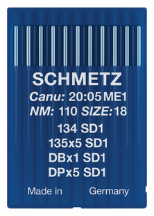 Schmetz 134 SD1 Size 110 Industrial Sewing Machine Needles Pack of 10 with Round Point Small Triangular Tip for heavy fabrics Schmetz 134 SD1 Size 110 Industrial Sewing Machine Needles Pack of 10 with Round Point Small Triangular Tip for heavy fabrics