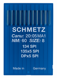 Schmetz 134 SPI Size 60 Industrial Sewing Machine Needles Pack of 10 with Acute Round Point for dense woven fabrics Schmetz 134 SPI Size 60 Industrial Sewing Machine Needles Pack of 10 with Acute Round Point for dense woven fabrics