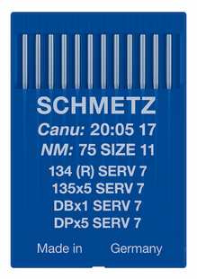 Schmetz 134 SERV 7 Size 75 Industrial Sewing Machine Needles Pack of 10 reinforced hump scarf Schmetz 134 SERV 7 Size 75 Industrial Sewing Machine Needles Pack of 10 reinforced hump scarf