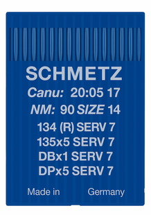 Schmetz 134 SERV 7 Size 90 Industrial Sewing Machine Needles Pack of 10 reinforced hump scarf Schmetz 134 SERV 7 Size 90 Industrial Sewing Machine Needles Pack of 10 reinforced hump scarf