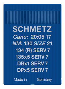 Schmetz 134 SERV 7 Size 130 Industrial Sewing Machine Needles Pack of 10 reinforced blade hump scarf