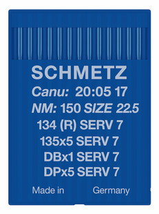 Schmetz 134 SERV 7 Size 150 Industrial Sewing Machine Needles Pack of 10 reinforced blade hump scarf