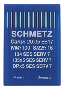 Schmetz 134 SES SERV 7 Size 100 Industrial Sewing Machine Needles Pack of 10 light ball point reinforced Schmetz 134 SES SERV 7 Size 100 Industrial Sewing Machine Needles Pack of 10 light ball point reinforced
