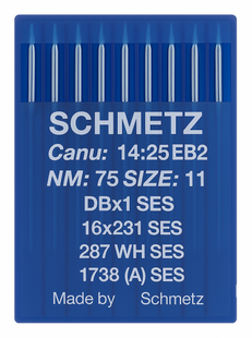 Schmetz 16X231 SES Size 75 Industrial Sewing Machine Needles Pack of 10 Light Ball Point for medium fabrics Schmetz 16X231 SES Size 75 Industrial Sewing Machine Needles Pack of 10 Light Ball Point for medium fabrics
