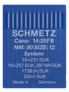 Schmetz 16X231 SUK Size 80 Industrial Sewing Machine Needles Pack of 10 Medium Ball Point for medium-weight knits Schmetz 16X231 SUK Size 80 Industrial Sewing Machine Needles Pack of 10 Medium Ball Point for medium-weight knits