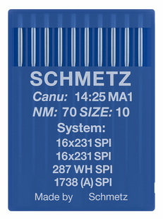 Schmetz 16X231 SPI Size 70 Industrial Sewing Machine Needles Pack of 10 Acute Round Point for woven and coated fabrics Schmetz 16X231 SPI Size 70 Industrial Sewing Machine Needles Pack of 10 Acute Round Point for woven and coated fabrics