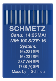 Schmetz 16X231 SPI Size 100 Industrial Sewing Machine Needles Pack of 10 Acute Round Point for heavy woven fabrics Schmetz 16X231 SPI Size 100 Industrial Sewing Machine Needles Pack of 10 Acute Round Point for heavy woven fabrics