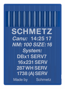 Schmetz 16X231 SERV 7 Size 100 Industrial Sewing Machine Needles Pack of 10 with reinforced blade and hump scarf for heavy fabrics Schmetz 16X231 SERV 7 Size 100 Industrial Sewing Machine Needles Pack of 10 with reinforced blade and hump scarf for heavy fabrics