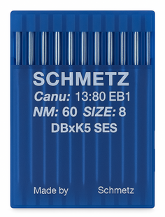Schmetz DBXK5 SES Size 60 Industrial Sewing Machine Needles Pack of 10 for lightweight fabrics Schmetz DBXK5 SES Size 60 Industrial Sewing Machine Needles Pack of 10 for lightweight fabrics