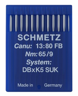 Schmetz DBXK5 SUK Size 65/9 medium ball point industrial sewing machine needles pack of 10 Schmetz DBXK5 SUK Size 65/9 medium ball point industrial sewing machine needles pack of 10