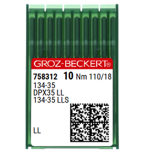 Groz Beckert 134-35LL Size 110 NM 110 Size 18 Twist Point Industrial Sewing Machine Needles Pack of 10 for leather lockstitch Groz Beckert 134-35LL Size 110 NM 110 Size 18 Twist Point Industrial Sewing Machine Needles Pack of 10 for leather lockstitch