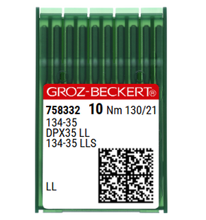 Groz Beckert 134-35LL Size 130 NM 130 Size 21 Twist Point Industrial Sewing Machine Needles Pack of 10 for leather lockstitch Groz Beckert 134-35LL Size 130 NM 130 Size 21 Twist Point Industrial Sewing Machine Needles Pack of 10 for leather lockstitch