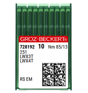 Groz Beckert 251 Size 85 RS EM Blindstitch Sewing Machine Needles NM 85 Size 13 – Pack of 10 for suits and trousers