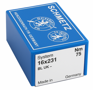 Schmetz 16X231 BLUK Size 75 Industrial Sewing Machine Needles Pack of 10 with Teflon coating for leather, vinyl and coated fabrics