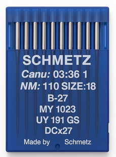 Schmetz B27 Size 110 industrial sewing machine needles pack of 10 for chainstitch machines