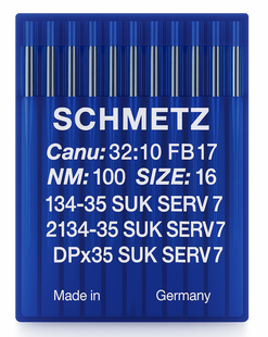Schmetz 134-35 SUK SERV 7 Size 100 industrial sewing machine needles pack of 10