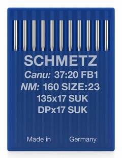 Schmetz 135x17 SUK Size 160 industrial sewing machine needles pack of 10 for upholstery and lockstitch machines