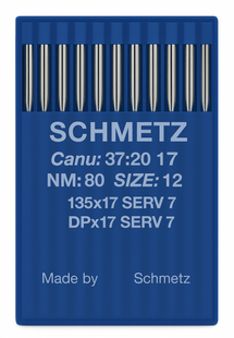 Schmetz 135x17 SERV 7 Size 80 industrial sewing machine needles pack of 10 for elastic fabrics and lockstitch machines