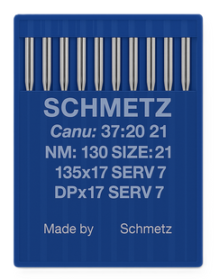 Schmetz 135x17 SERV 7 Size 130 industrial sewing machine needles pack of 10 for elastic and heavy fabrics