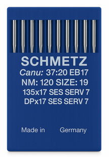 Schmetz 135x17 SES SERV 7 Size 120 industrial sewing machine needles pack of 10 for stretch and knitted fabrics