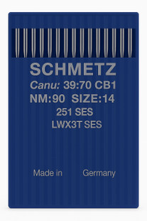 Schmetz 251 SES Size 90 industrial sewing machine needles pack of 10 for blindstitch and chainstitch machines