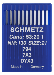 Schmetz 7X3 Size 130 industrial sewing machine needles pack of 10 for heavy-duty lockstitch machines