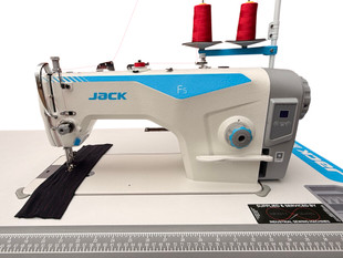 Fully assembled Jack F5 Direct Drive Industrial Sewing Machine on a unit stand, ready for professional sewing tasks