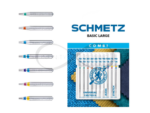 Discover the SCHMETZ Mixed Combi Pack - 10 premium needles featuring Universal, Stretch, and Jeans/Denim options, providing a comprehensive range for diverse sewing needs and fabric experimentation. Discover the SCHMETZ Mixed Combi Pack - 10 premium needles featuring Universal, Stretch, and Jeans/Denim options, providing a comprehensive range for diverse sewing needs and fabric experimentation.