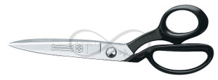 Explore precision and durability with the Mundial 12-inch Tailors Shears - Model 498 NP. Featuring a fully forged design, black enamelled handles, and a serrated blade with a nickel-plated finish. The Nut and bolt pivot system and high-performance steel make these shears the top choice for heavy-duty tasks. Crafted from fine carbon steel through a meticulous process, Mundial guarantees unmatched strength and longevity. Elevate your cutting experience with tools that stand the test of time. 12 inches (30 cm) of craftsmanship excellence captured in one image.
