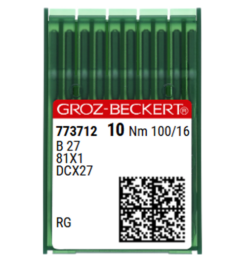 Groz Beckert B27 NM 100 Size 16 Overlock Needle RG Round Point Pack of 10 Groz Beckert B27 NM 100 Size 16 Overlock Needle RG Round Point Pack of 10