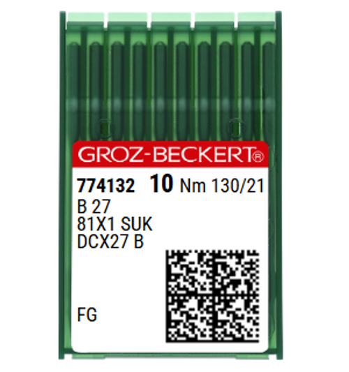 Groz Beckert B27FG SUK Size 130 NM 130 Size 21 Industrial Overlock Sewing Machine Needles Pack of 10 for elastic knit fabrics Groz Beckert B27FG SUK Size 130 NM 130 Size 21 Industrial Overlock Sewing Machine Needles Pack of 10 for elastic knit fabrics