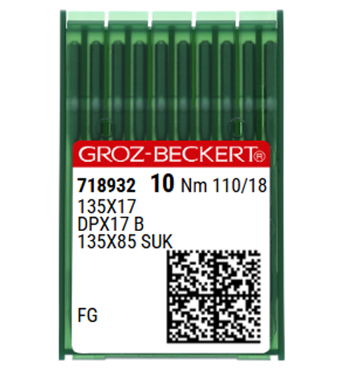 Groz Beckert 135X17 FG SUK Size 110 Medium Ball Point Industrial Needles – Pack of 10 Groz Beckert 135X17 FG SUK Size 110 Medium Ball Point Industrial Needles – Pack of 10