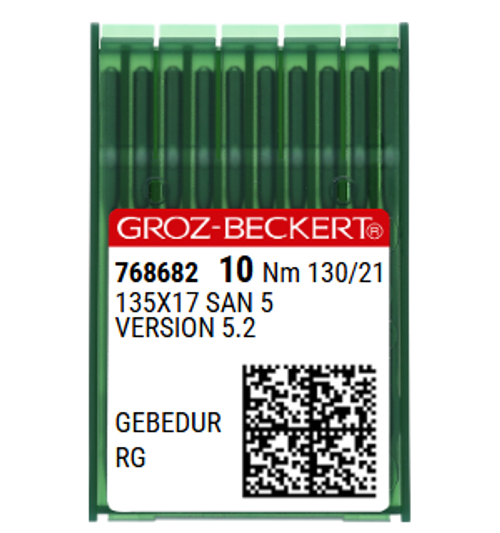 Groz Beckert 135x17 SAN 5 GEBEDUR Size 130 NM 130 Size 21 Titanium-Coated Technical Textile Sewing Needles – Pack of 10 Groz Beckert 135x17 SAN 5 GEBEDUR Size 130 NM 130 Size 21 Titanium-Coated Technical Textile Sewing Needles – Pack of 10